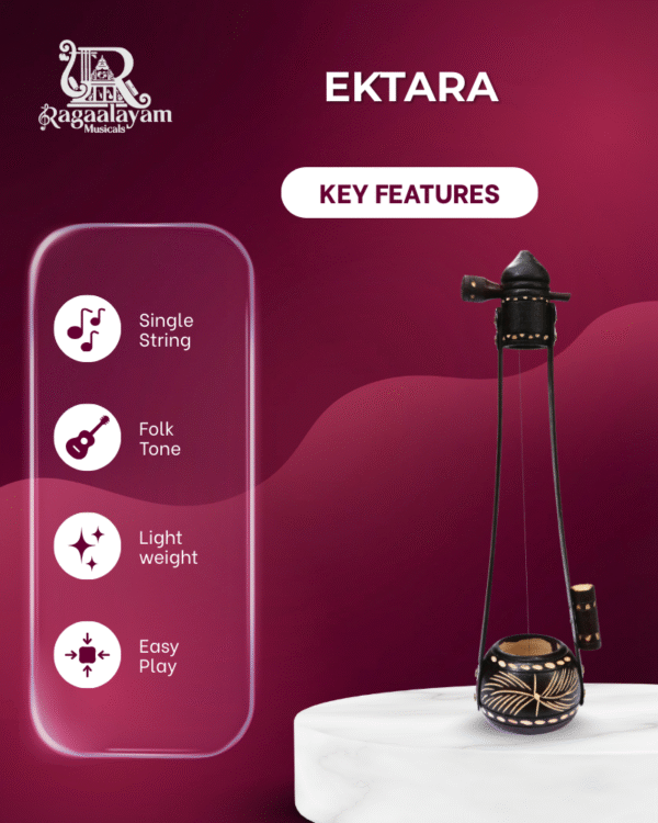 Simple Single String Instrument Ektara Traditional One-String Folk Instrument - Ragaalayam Musicals
