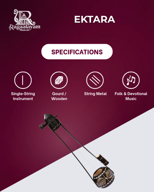 Ektara Traditional One-String Folk Instrument - Ragaalayam Musicals