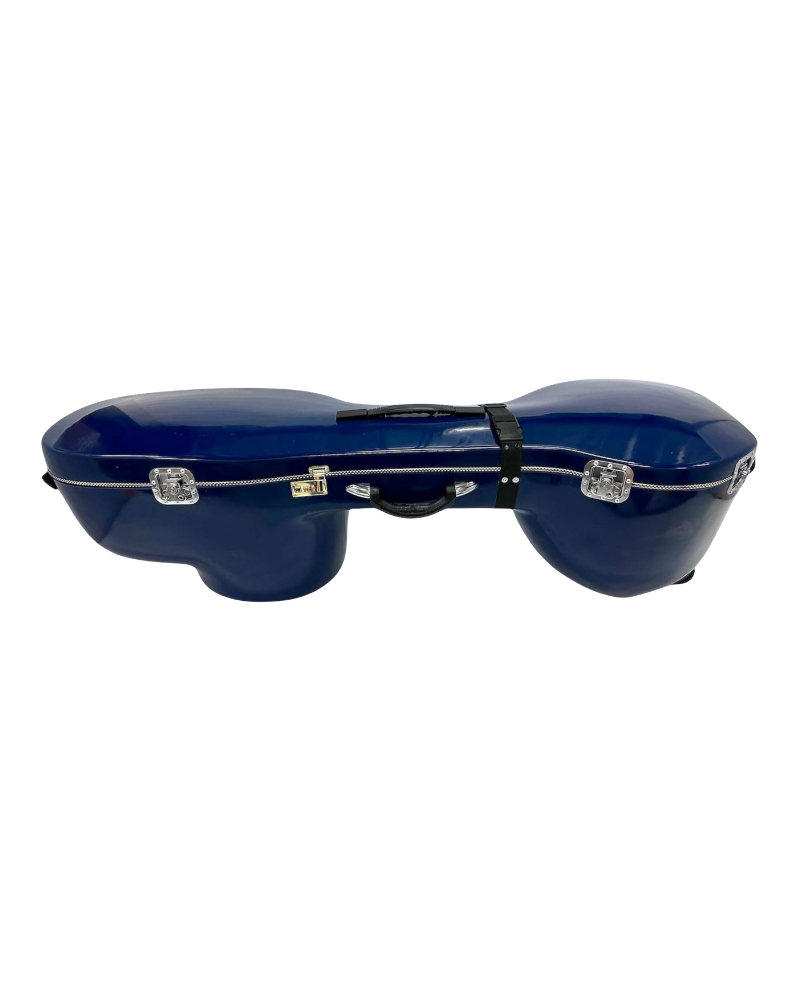 Veenai Trolley Fiber Cover (Blue & Maroon) – Hard Case with Wheels
